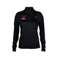 Nike USATF Women's Dri-FIT Swift UV Half-Zip running top in black with a small Nike logo on the chest and a USA Track and Field logo on the left sleeve.