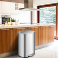 NNECW 13.2 gallon stainless steel trash can with Removable Inner Bucket for Home Use-0