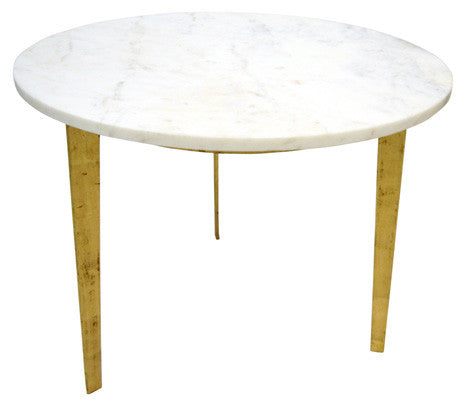 Oliver Round Marble Top Gold Leaf Metal Legs (Wholesale Price)
