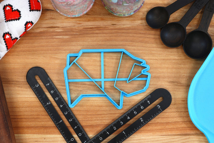 Origami Cookie Cutters Animals Set 2 - Origami Elephant, Origami Gorilla, Origami Lion, Origami Pig, Origami Turtle - Origami Gift idea