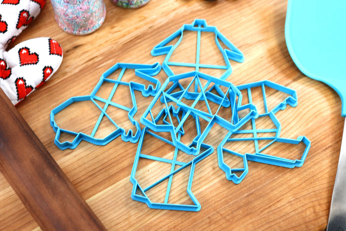 Origami Cookie Cutters Animals Set 2 - Origami Elephant, Origami Gorilla, Origami Lion, Origami Pig, Origami Turtle - Origami Gift idea