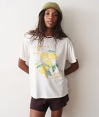 Oversized Hemp Graphic Tee Antique White