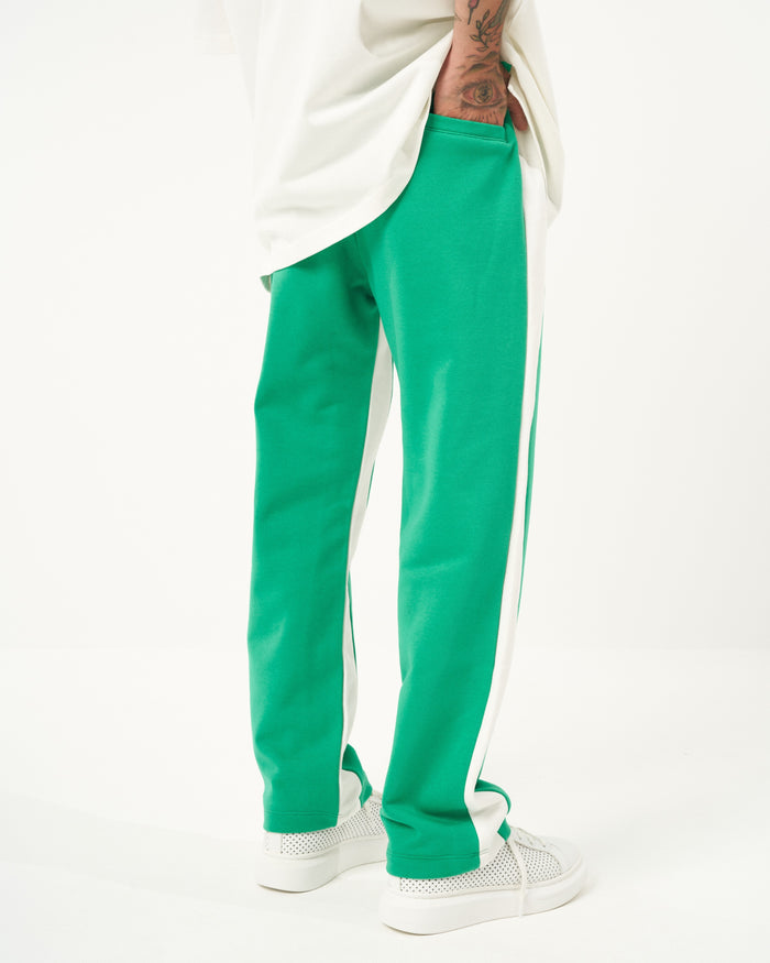 Oversized Striped Green Baggy Sweatpants (5)