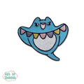 party stingray iron-on patch