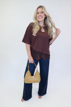 Perfect Timing Asymmetrical Lace Hem Top - The Pink Tulip Clothing