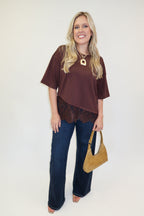 Perfect Timing Asymmetrical Lace Hem Top - The Pink Tulip Clothing