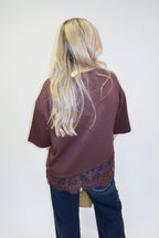 Perfect Timing Asymmetrical Lace Hem Top - The Pink Tulip Clothing