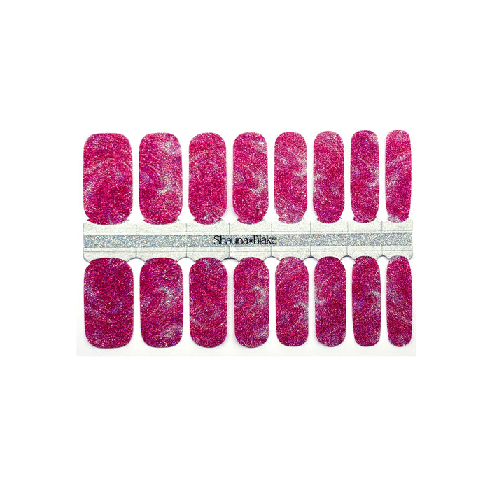 Pink Swirl Glitter Nail Wraps SBNA (GLITTER)