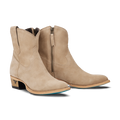 Plain Jane Bootie - Latte Suede