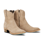 Plain Jane Bootie - Latte Suede
