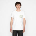Pocket Tee - White + Linen Animals - Green by Naked & Famous Denim