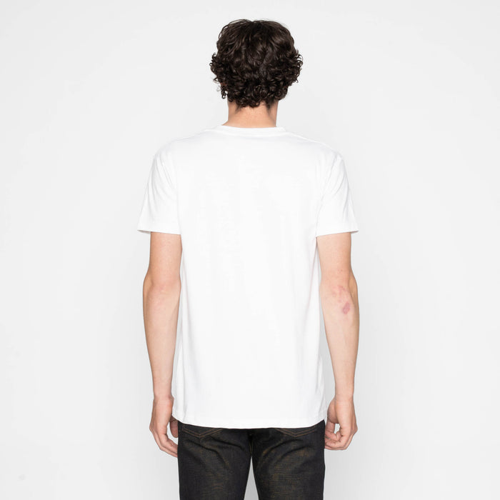 Pocket Tee - White + Linen Animals - Green by Naked & Famous Denim