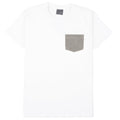 Pocket Tee - White + Organic Hickory - Green by Naked & Famous Denim