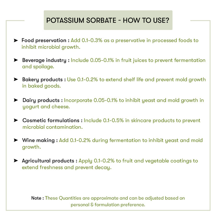 HOw to Use Potassium Sorbate