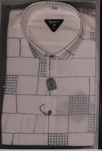 Premium White Printed Soft Cotton Party Wear Shirt for Men
