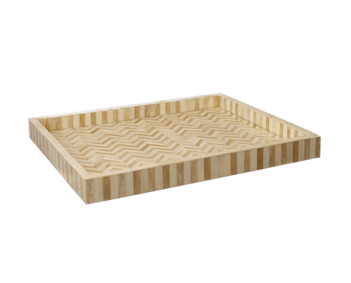 Rectangular Tray White & Natural Chevron(Wholesale Price)