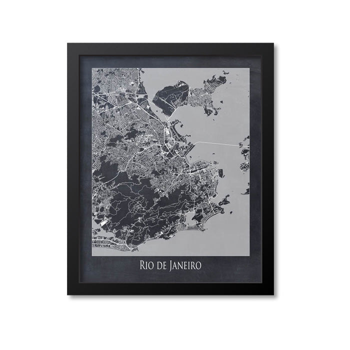 Rio de Janeiro Map Art Print, Brazil