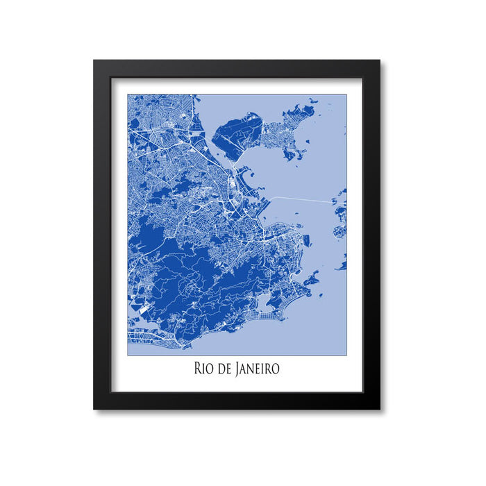 Rio de Janeiro Map Art Print, Brazil