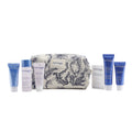 Seaside Moisturizing Starter Kit | Phytomer featuring six skincare products in blue and white packaging with a patterned toiletry bag, ideal for moisturizing and body care.