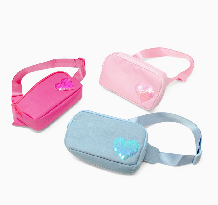 Sequin Heart Belt Bag