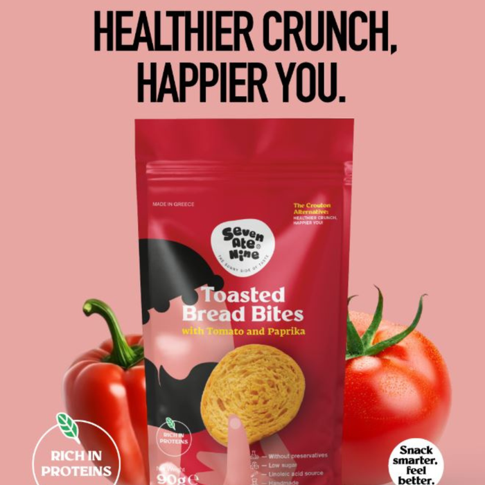 Seven Ate Nine Toasted Bread Bites Tomato & Paprika 90g