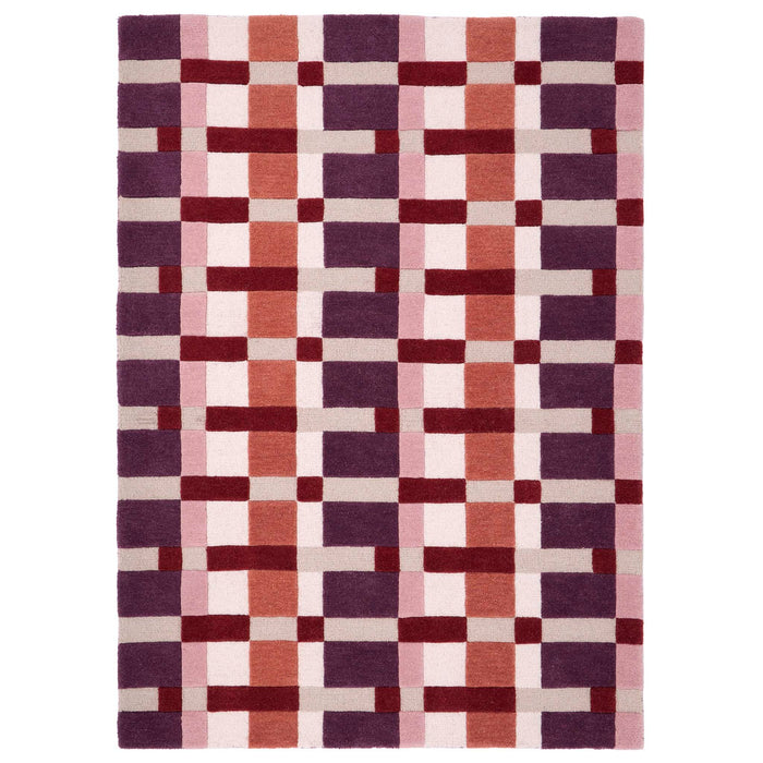 Sienna Weave Rug- 100% wool rug in pink, cream and purple.