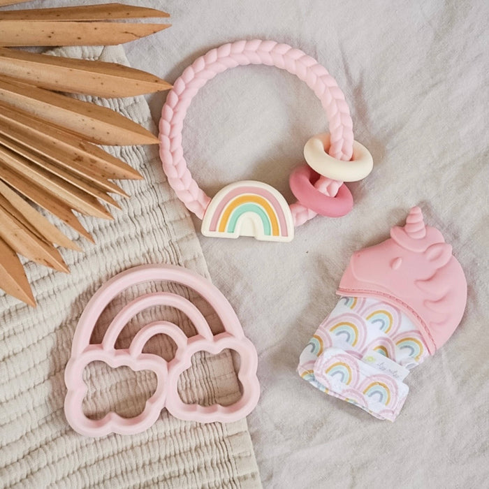 Silicone Teething Mitts: Bow