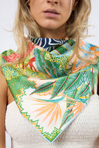 Silk Scarf Zebra in the Jungle Large