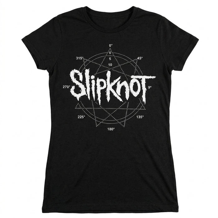 SLIPKNOT - LOGO STAR - Ladies T-Shirt Black (Embellished)
