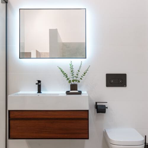 SMARTLINE Double Oval Flush Plate - Matt Black Plumbing Products Noken by Porcelanosa