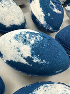 Soapmaid Footy Bath Bomb (Navy & White) - Carlton Blues - 1 Pack - L'Organic