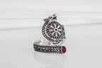 vkngjewelry Ring Sterling Silver Helm of Awe Wolf Ring Handmade Norse Jewelry