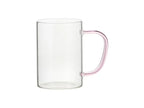 Sublimation 12oz/360ml Glass Mug w/ Pink Handle(Clear)