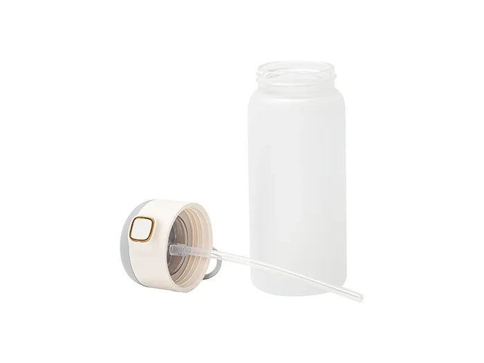 Sublimation 15oz/450ml Frosted Kids Glass Bottle with Gray Pop-up Straw Lid