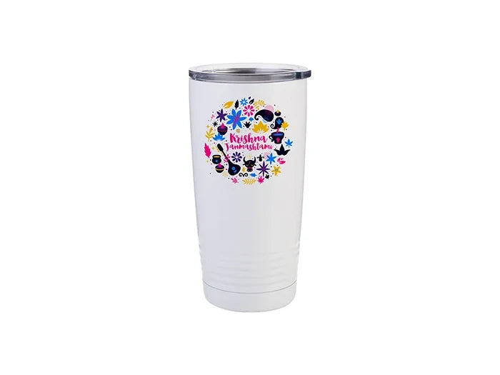Sublimation 20oz Stainless Steel Tumbler with Ringneck Grip (White)