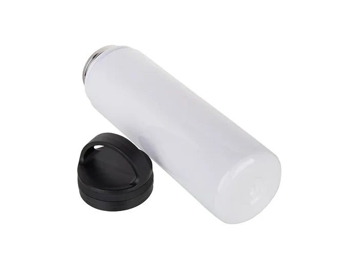 Sublimation 25oz/750ml Stainless Steel Flask w/ Portable Lid (White)