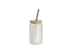 Sublimation Blanks 13oz/400ml Cold Color Change Glass Can with Bamboo Lid