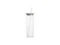 Sublimation Blanks 20oz/600ml Glass Skinny Tumbler w/Straw & Bamboo Lid w/Straw & Bamboo Lid(Clear)