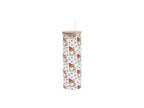 Sublimation Blanks 20oz/600ml Glass Skinny Tumbler w/Straw & Bamboo Lid w/Straw & Bamboo Lid(Frosted)