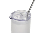 Sublimation Blanks 25oz/750ml Glass Skinny Tumbler with Plastic Straw&Lid (Frosted, Gradient Lemon Yellow)