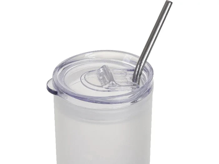 Sublimation Blanks 25oz/750ml Glass Skinny Tumbler with Plastic Straw&Lid (Frosted, Gradient Yellow)