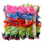 artisan handmade turkish tulu pillow made with vintage rug textiles 18x18