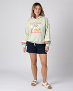 Sun Daze  Womens Pop Hoodie in Light Green