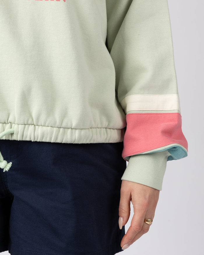 Sun Daze  Womens Pop Hoodie in Light Green