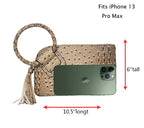 Tan NGIL Textured Fashion Faux Leather Mini Purse With Fringe Tassel