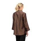 Textured Jacquard Asymmetric Jacket in Brown - 6288J-BN