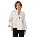 Textured One-Button Asymmetric Jacket in Soft Taupe - 6288J-TP
