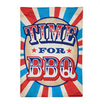 Time for BBQ Garden Burlap Garden Flag