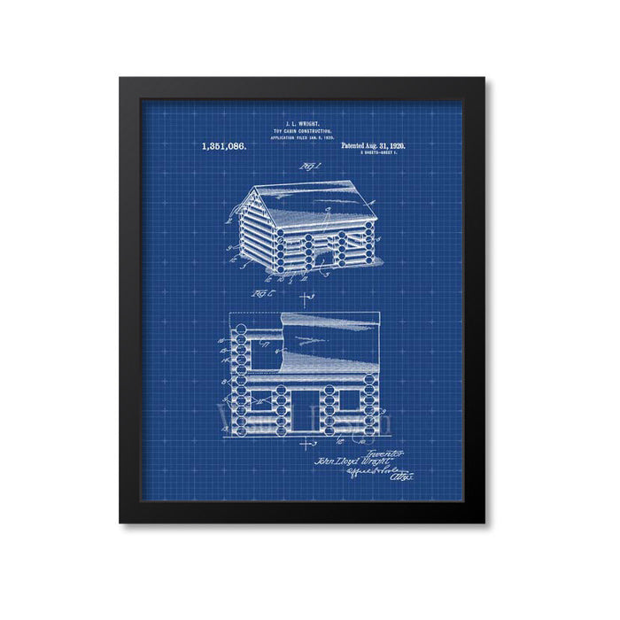 Lincoln Logs Patent Print
