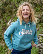 Trader Triple Womens Pop Hoodie in Blue